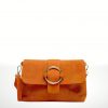 Bandolera de piel serraje Melissa – Naranja