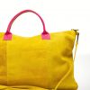 Bolsos de piel serraje Milano (asa bicolor) – Amarillo