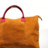 Bolsos de piel serraje Milano (asa bicolor) – Naranja