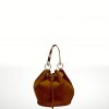 Bolso de piel Serraje Arlecchino – Marron