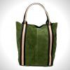 Bolso piel serraje Melody – Verde botella