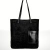 Bolso de piel Gamuza Sirena – Negro