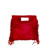 Bolso bandolera de piel serraje Venas – Rojo