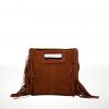 Bolso bandolera de piel serraje Venas – Marron